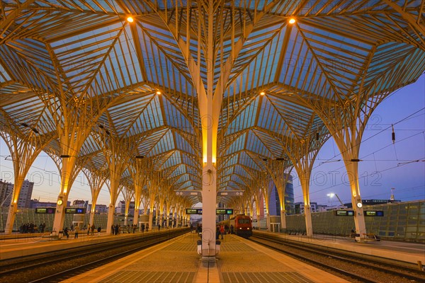 train station Lisbon East at sunset