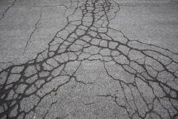 Broken asphalt