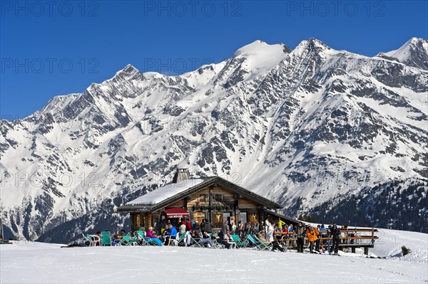 Mountain hut on slope, Les Contamines-Montjoie