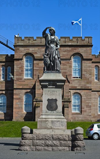 Memorial to Flora MacDonald in front of Inverness Castle