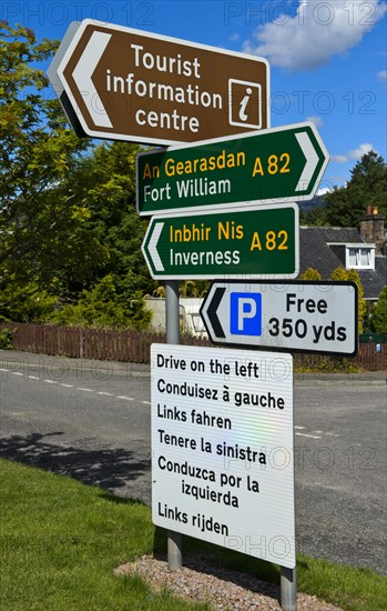 Road signs at junction in Fort Augustus