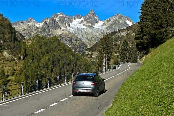 Car on mountain road