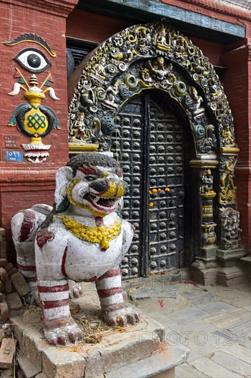 Guard figure at the entrance to Taleju Temple