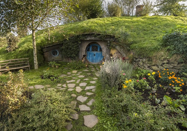 Hobbit Cave with Blue Door