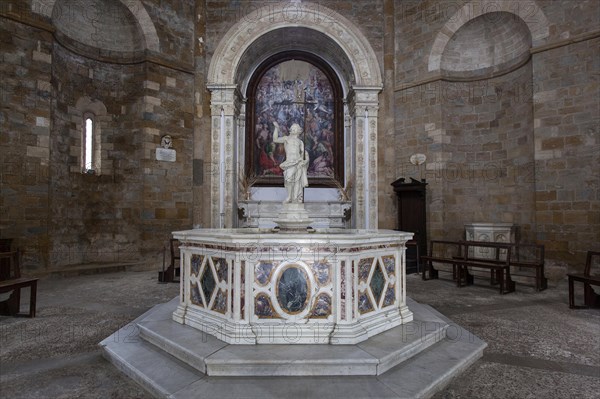 Baptismal font by Andrea Sansovino in the Baptistery