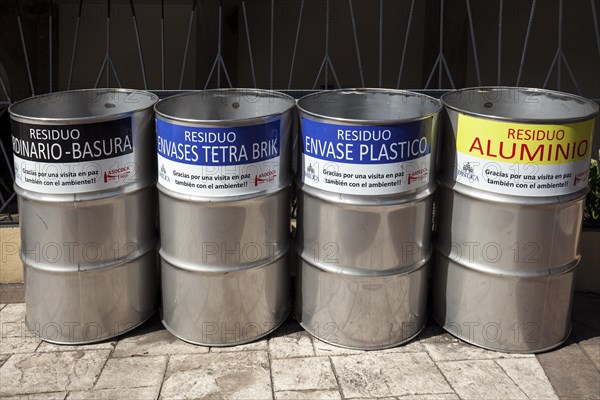 Various waste bins for waste separation