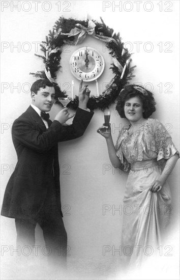 Couple celebrates New Year's Eve