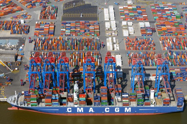 Container ship CMA CGM at the container port