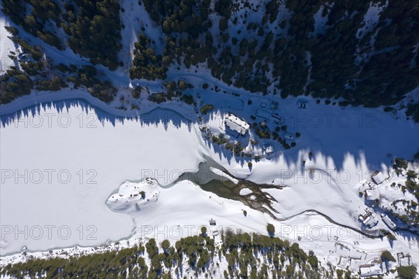 The frozen mountain lake Taney