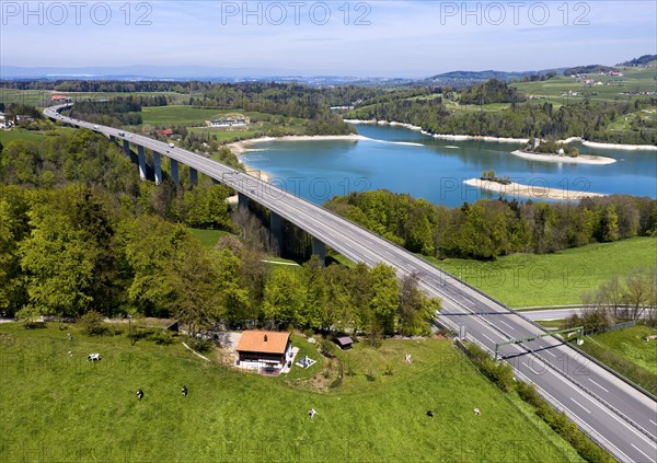 Motorway A12 at Lake of Gruyere