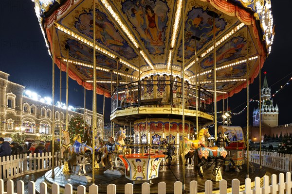 Carousel at the Christmas Market next to the GUM ice rink