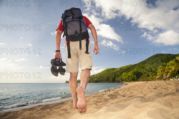 Man walking on the beach