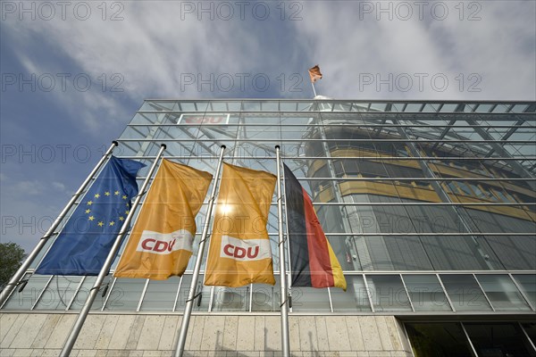 Streaming Flags at CDU headquarters