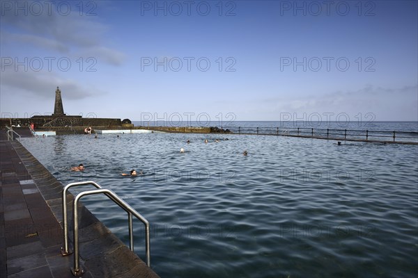 Natural seawater pool with Bajamar Lighthouse