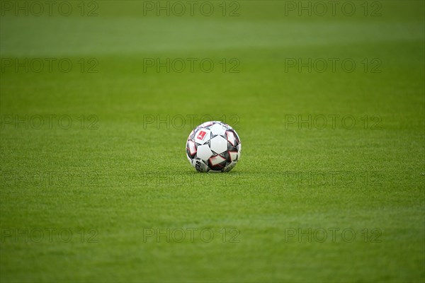 Bundesliga Spielball adidas Derbystar lies on grass