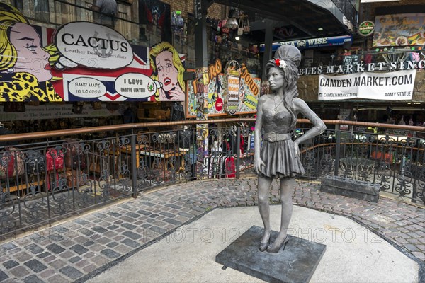 Bronze statue of singer Amy Winehouse