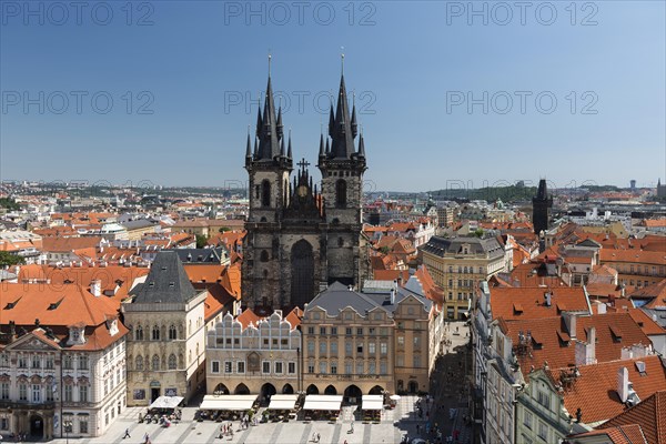 View from the Town Hall tower to the Tyn Church