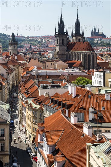 View from the Powder Tower of the Old Town with Tyn Church