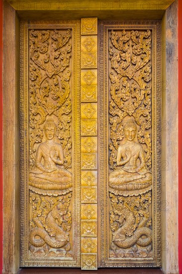 Carved wooden doorway