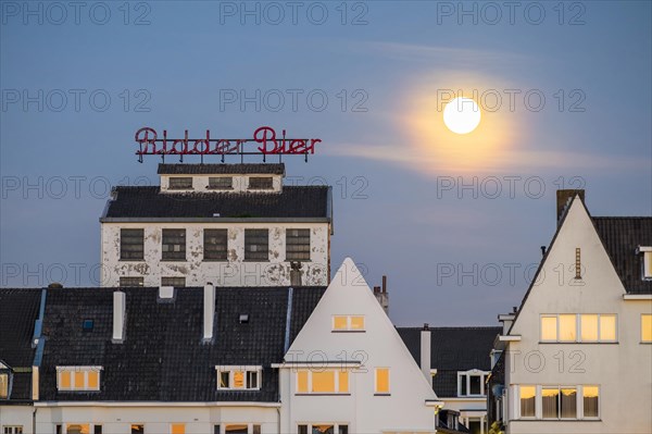 Ridder Beer Brewery with full moon