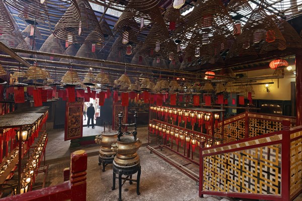 Main temple with incense coils