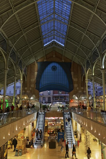 Historic market hall with restaurants and shops