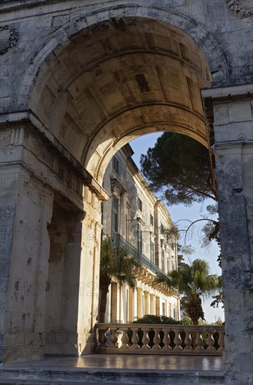 Gate borrowing with a view of the Pinakothek of Kerkyra