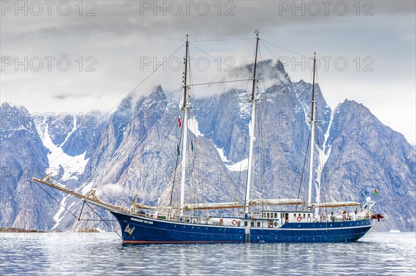 Sailing ship Rembrandt Van Rinn off Bergen in Scoresbysund