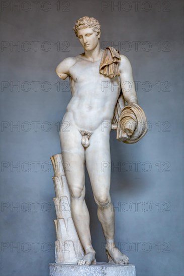 Sculpture of the Hermes Belvedere also known as Antinous Belvedere in the Pio-Clementine Museum