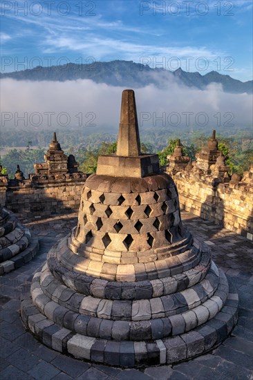 Stupa at Borobudur temple complex