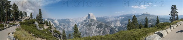 View from the trail to Glacier Point to Yosemite Valley with Half Dome