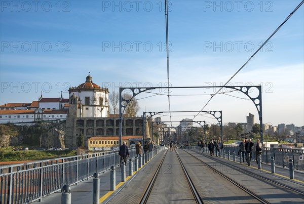 Pedestrian on the bridge Ponte Dom Luis I