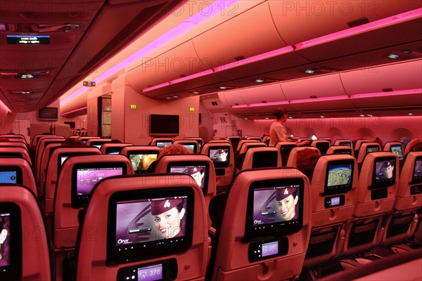 Seats with screens during the flight