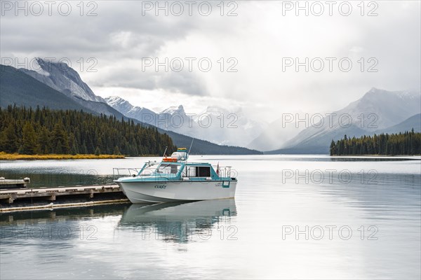 Motorboat moored at the jetty