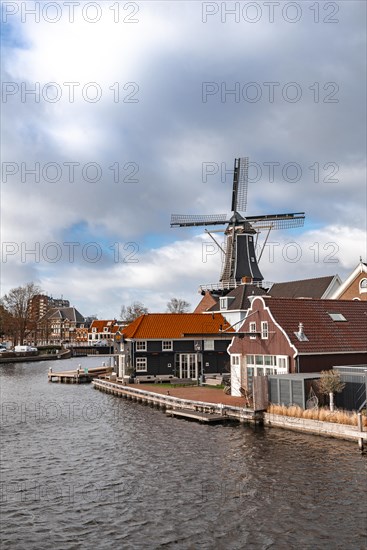 De Adriaan windmill on the river Spaarne