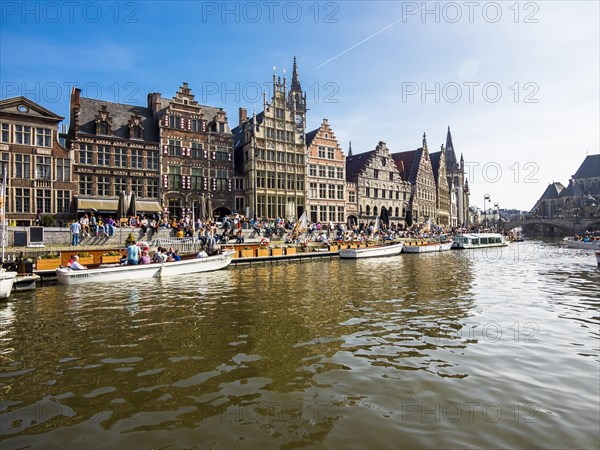 Leie River and promenade on the Graslei