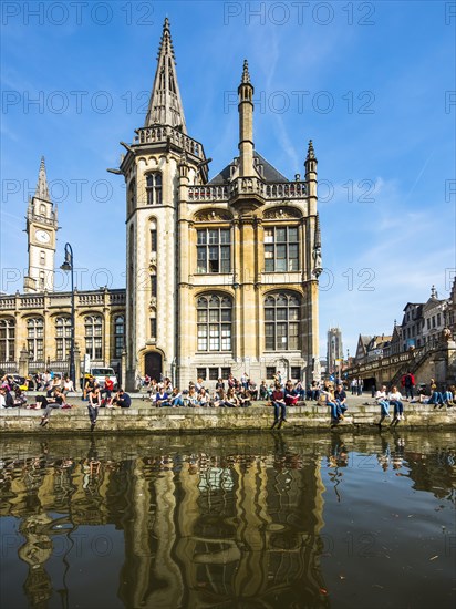 Leie River and promenade on the Graslei