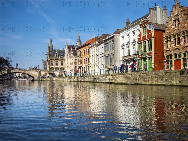 View from the Leie on old guild houses