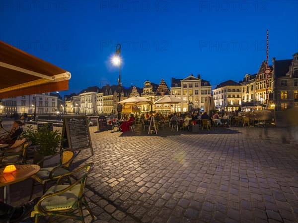 Promenade on the Graslei with ancient guildhalls