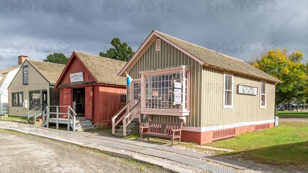 Historic houses in the open-air museum Mystic Seaport