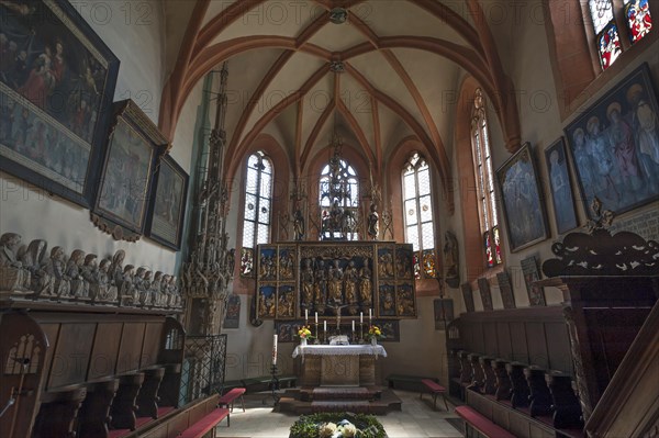 Chancel with wooden winged altar