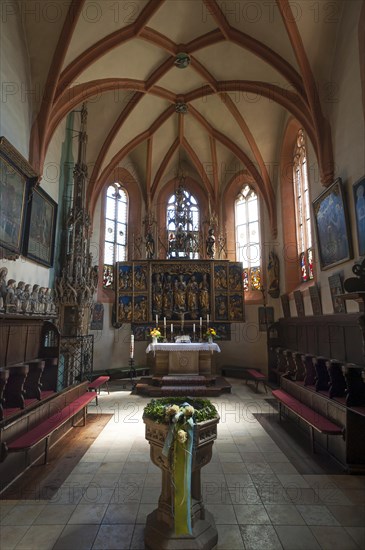 Chancel with wooden winged altar