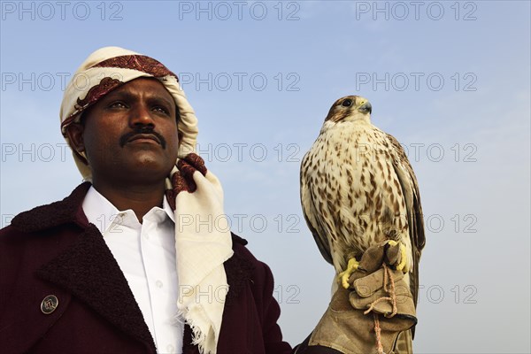 Falconer with his falcon