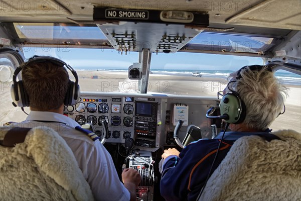 Cockpit of Cessna aircraft at the start on 75 Mile Beach