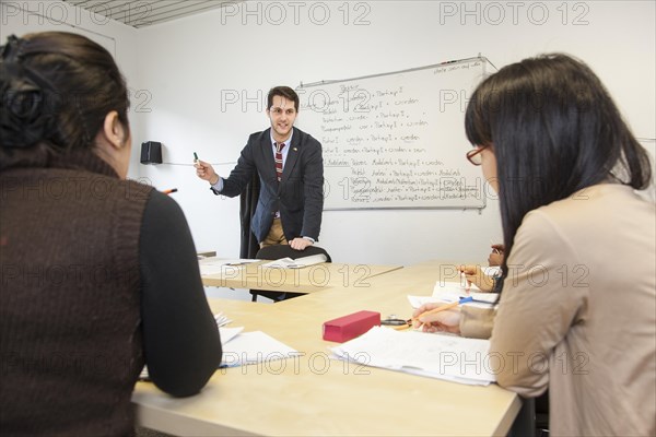 Teacher with students