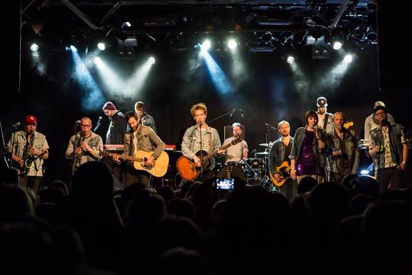 The Swedish indie pop band I'm from Barcelona with singer and frontman Emanuel Lundgren live in the Schuur Lucerne