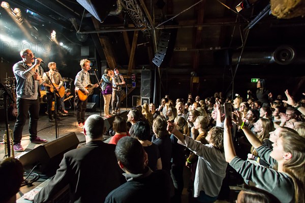 The Swedish indie pop band I'm from Barcelona with singer and frontman Emanuel Lundgren live in the Schuur Lucerne