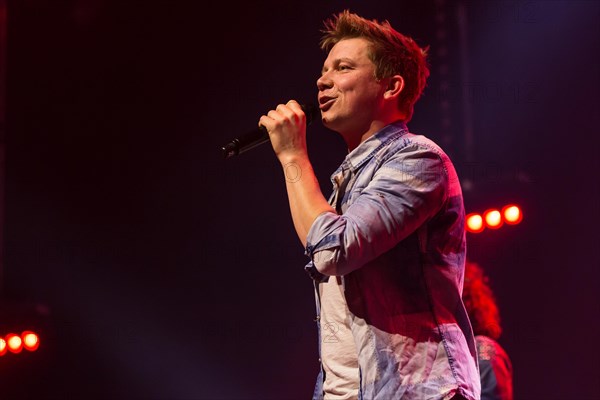 The German music group Dorfrocker with singer and frontman Tobias Thomann live at the 16th Schlager Nacht in Luzern