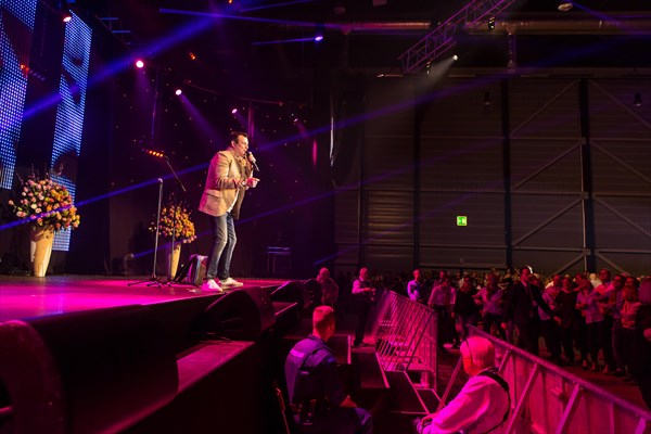 The Austrian pop singer and accordion player Marc Pircher live at the 16th Schlager Nacht in Lucerne