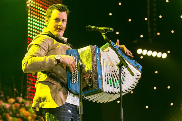 The Austrian pop singer and accordion player Marc Pircher live at the 16th Schlager Nacht in Lucerne